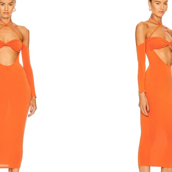 Camila Coelho orange midi dress from Revolve - Picture 3 of 3